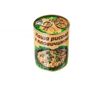 Доставка продуктів додому у Запоріжжі L'APPETIT Каша рисова з яловичиною 340г ж/б 