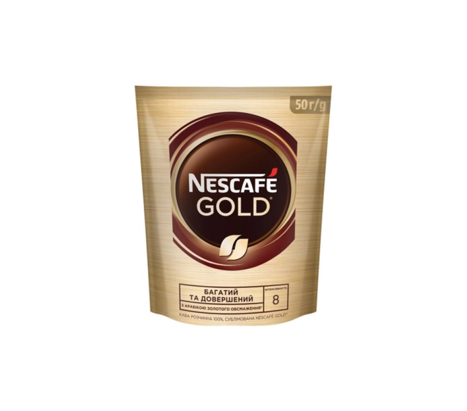 Кофе растворимый Nescafe gold пак 50 гр