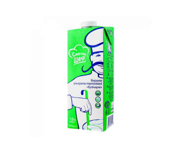 Молочные продукты Селянское сливки Смачно шеф 18% 1 л