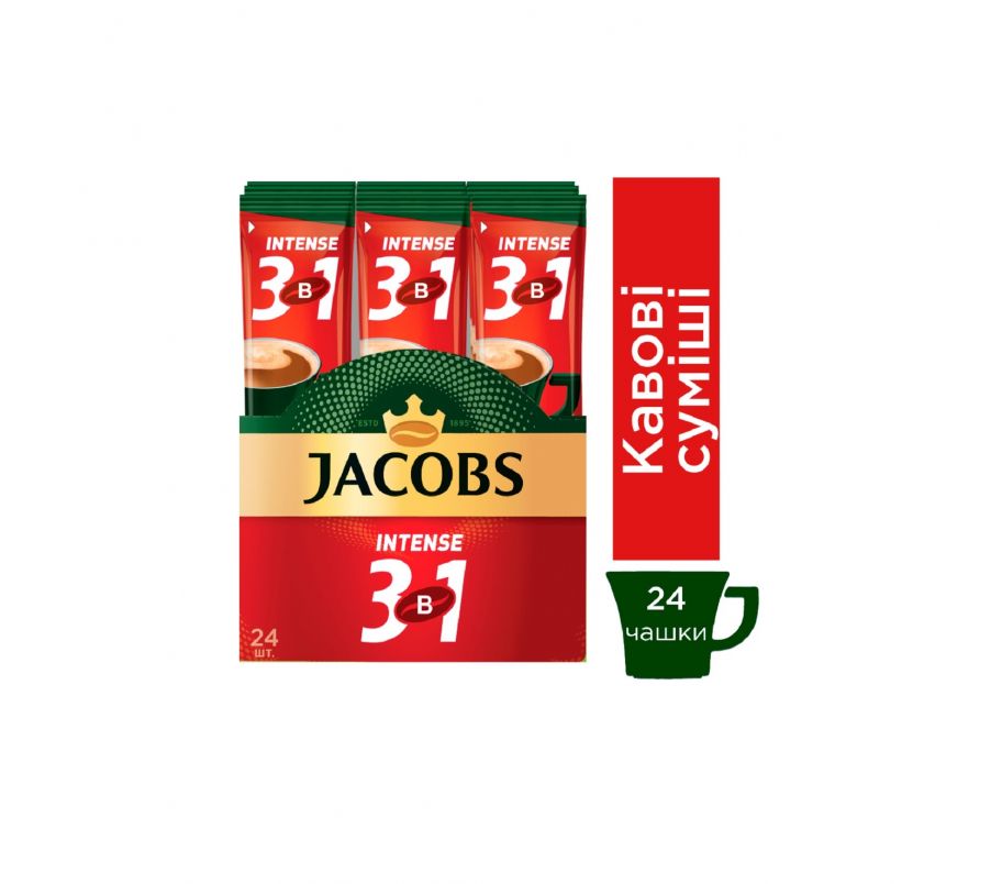 Напиток кофейный Jacobs 3в1 Intense 12г/24шт