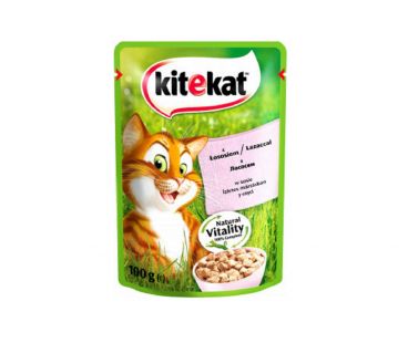Зоотовары Kitekat Корм для котов с лососем в соусе, 100 г