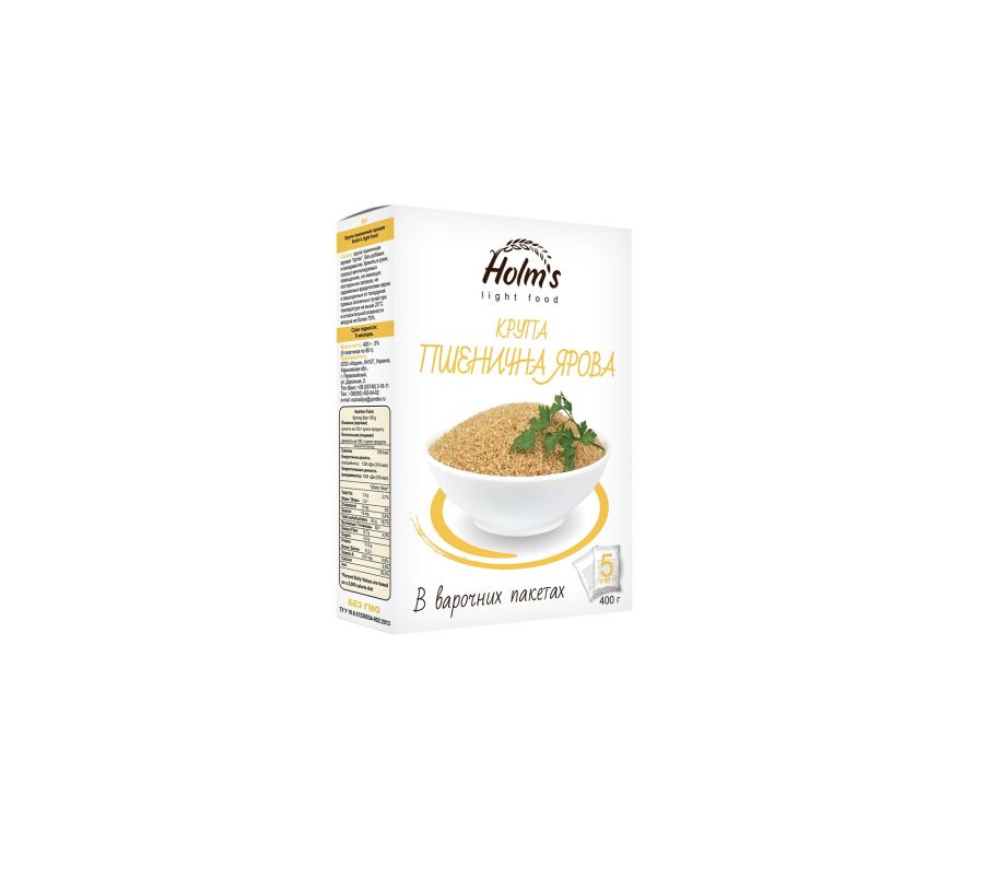 ХОЛМС ТМ Крупа пшеничная  вар/пакет 400 