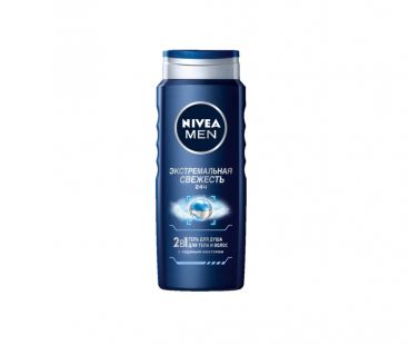  Nivea гель для душа 2 в 1 для тела и волос  мужской 250мл экстремальная свежесть