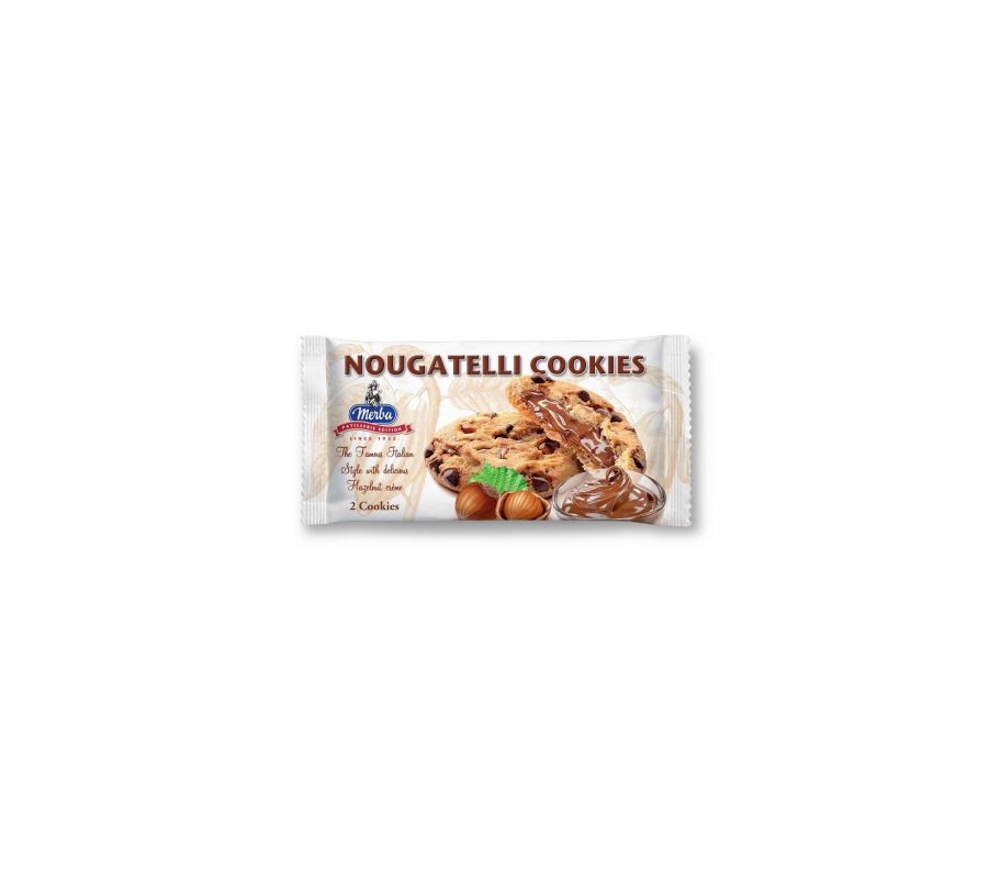 Merba Печенье с шоколадами и орехами Nougatelli 44г