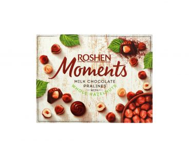 Конфеты в коробках Roshen Конфеты Moments с целым фундуком 116г