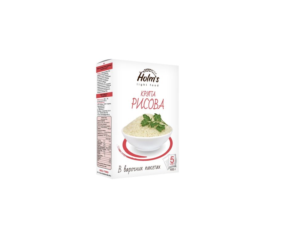 ХОЛМС ТМ Крупа рисовая вар/пакет 400 