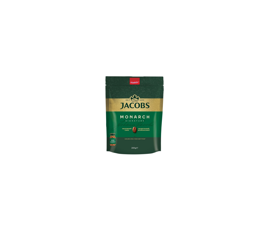 Кофе Jacobs Monarch растворимый 200 г эконом. пак.