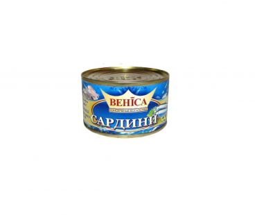 Рыбные консервы ВЕНИСА ТМ Сардина натуральная  с д/м 240 гр 