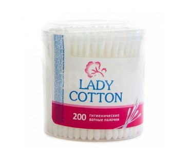 Lady Cotton Палочки ватные в банке 200шт